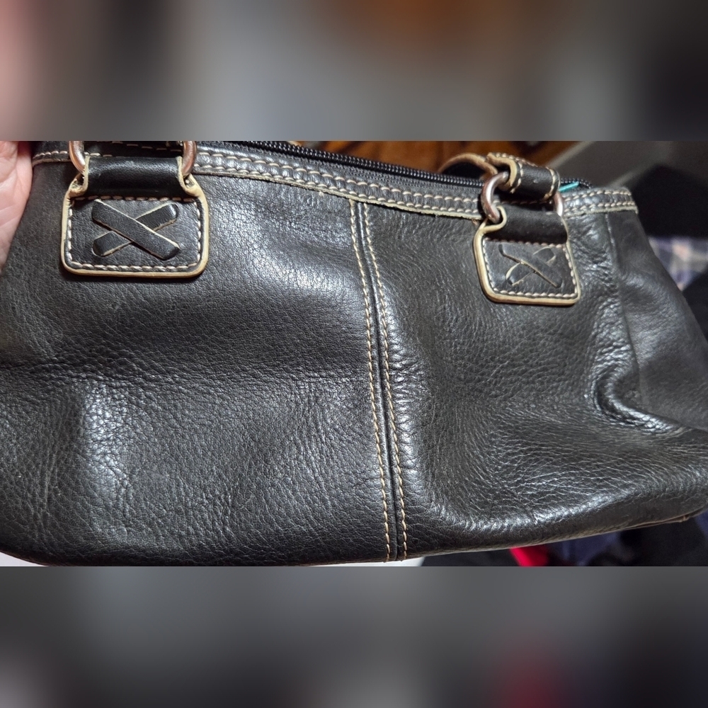 Vintage Fossil Y2K Black Leather Perforated Mini Bag - Picture 7 of 12